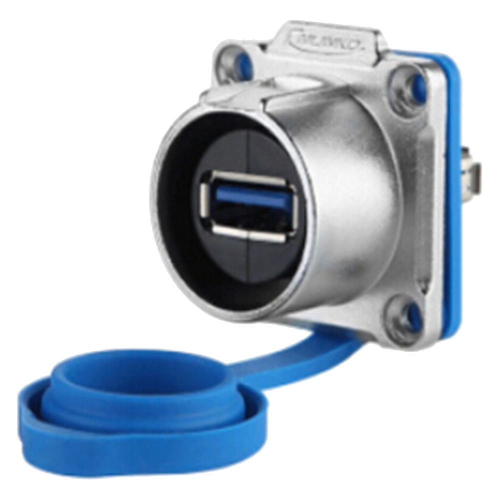 Bild von 8 Stk. USB 3.0 Einbaubuchse mit Deckel female - female - Durchführung IP67