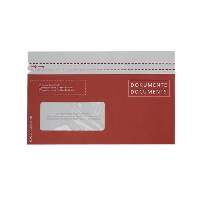 Dokumententasche Elco Quick Vitro Paper, 229 x 114 mm, C6/5, rot, Fenster links