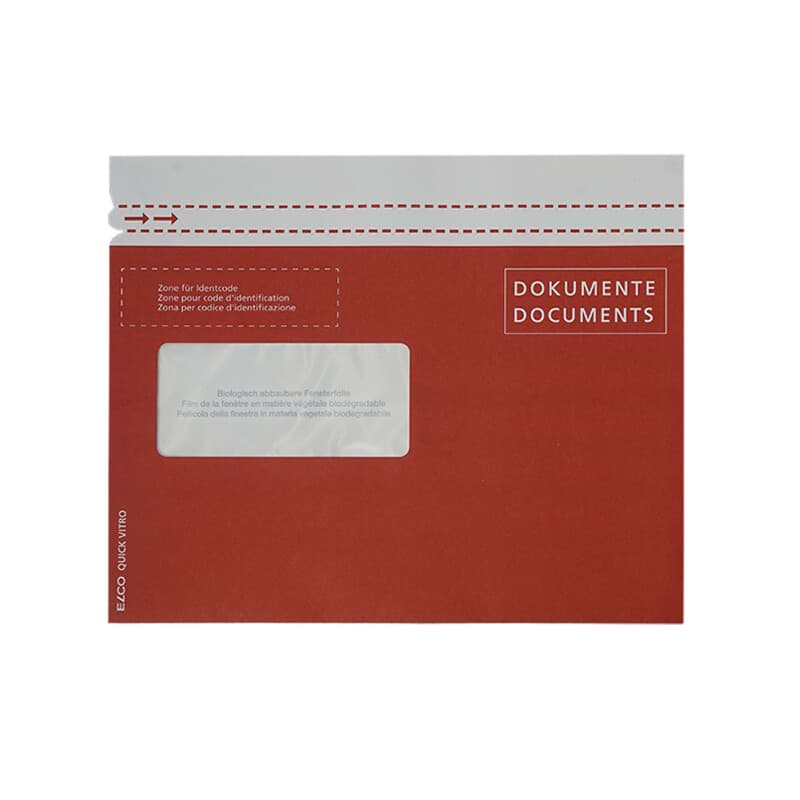 Dokumententasche Elco Quick Vitro Paper, 229 x 154 mm, C5, rot, Fenster links